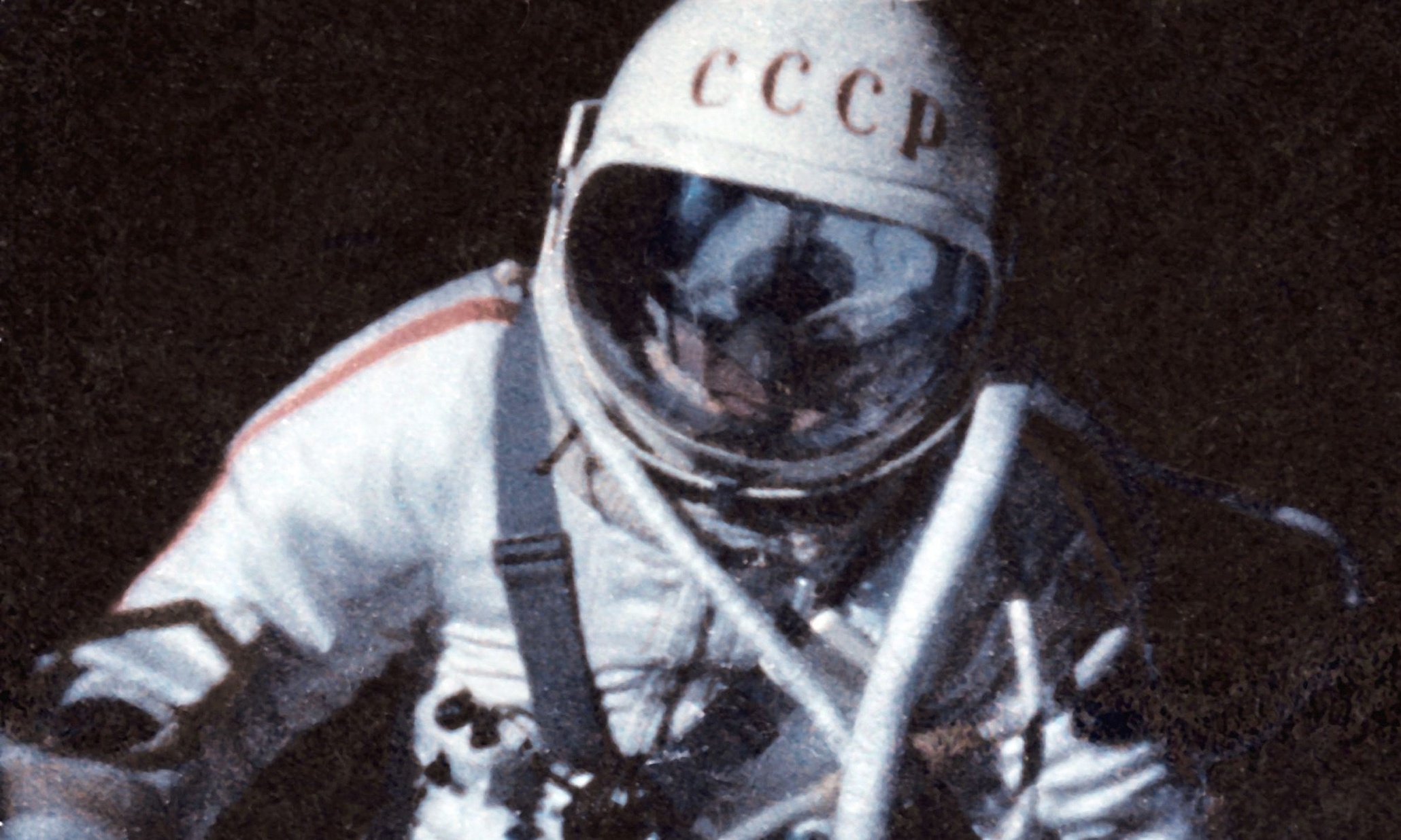 Alexei Leonov performing the first space walk in history